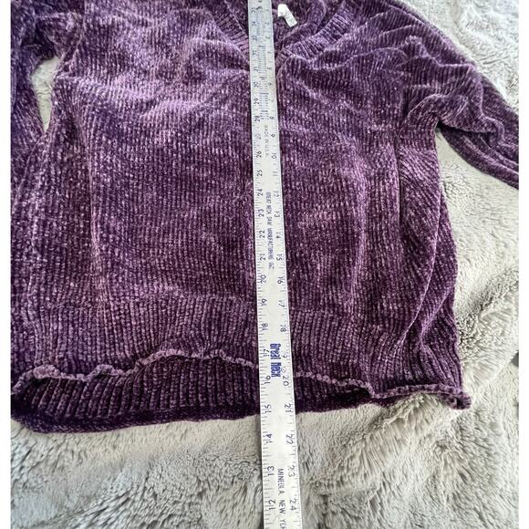 Mudd Women’s Purple Soft Chenille V Neck Knit Sweater Tunic Size Medium - Picture 9 of 10